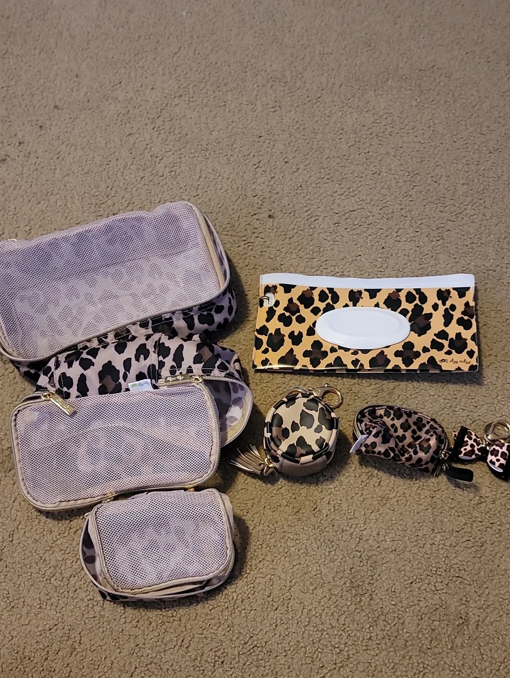 Itzy Ritzy Leopard Print Travel Accessory Set